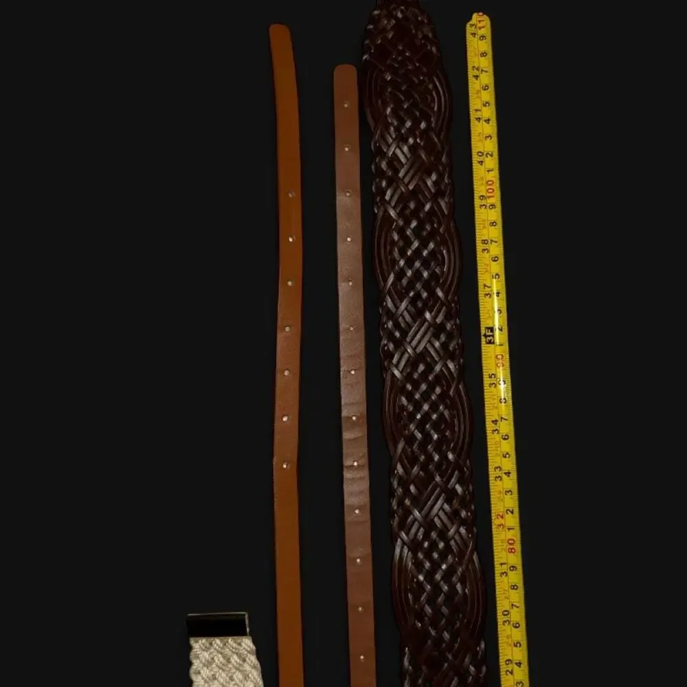 Brown belts with braided and